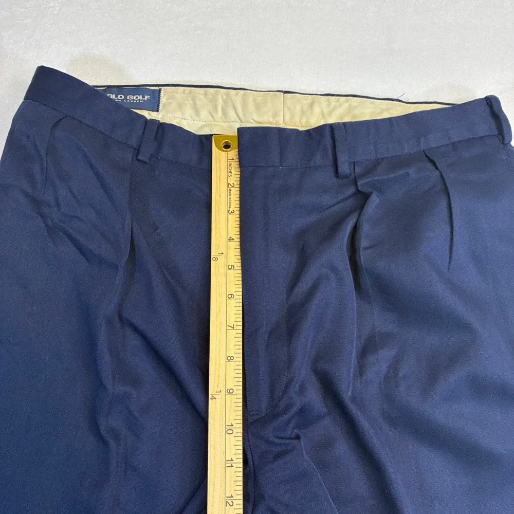 Polo Golf Ralph Lauren Pants Mens‎ 34 Navy Blue Pleated Trousers Golfing